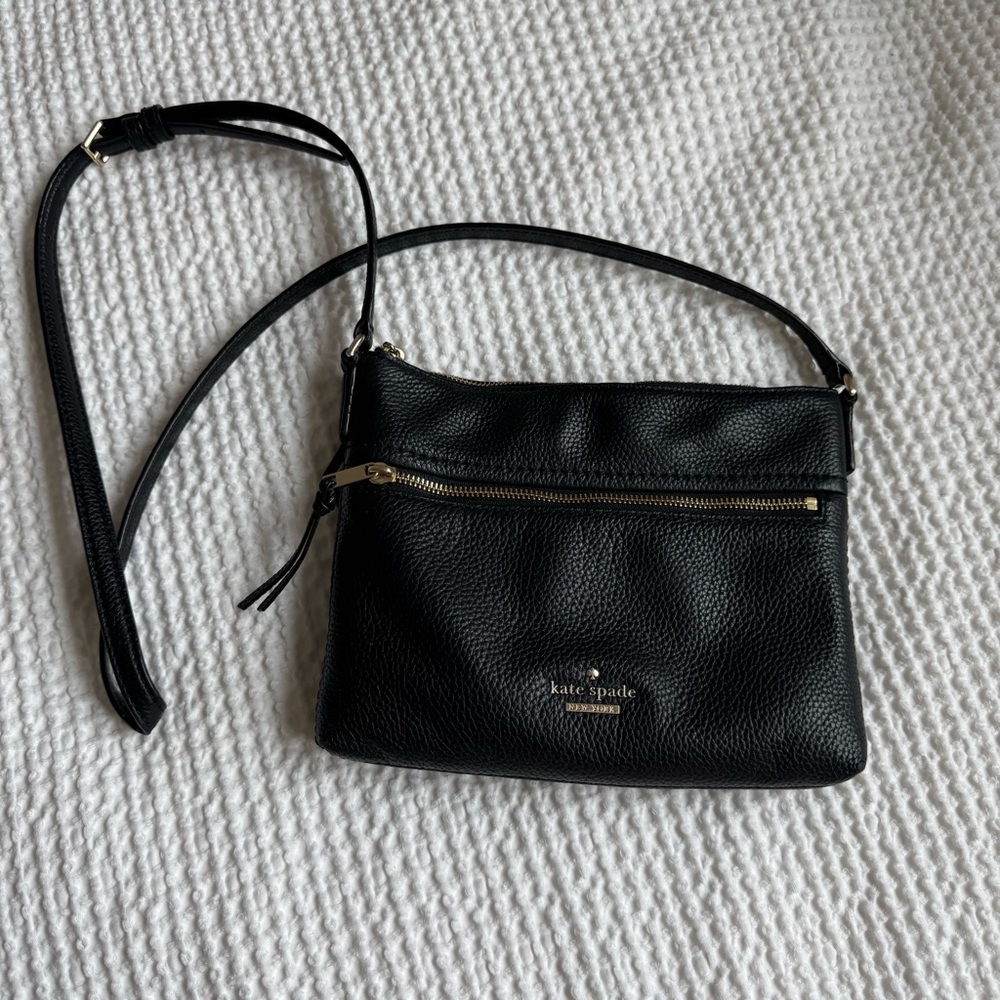 Kate Spade Black Pebbled Leather Crossbody Bag